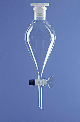 Ampoule à decanter conique arrondie robinet verre